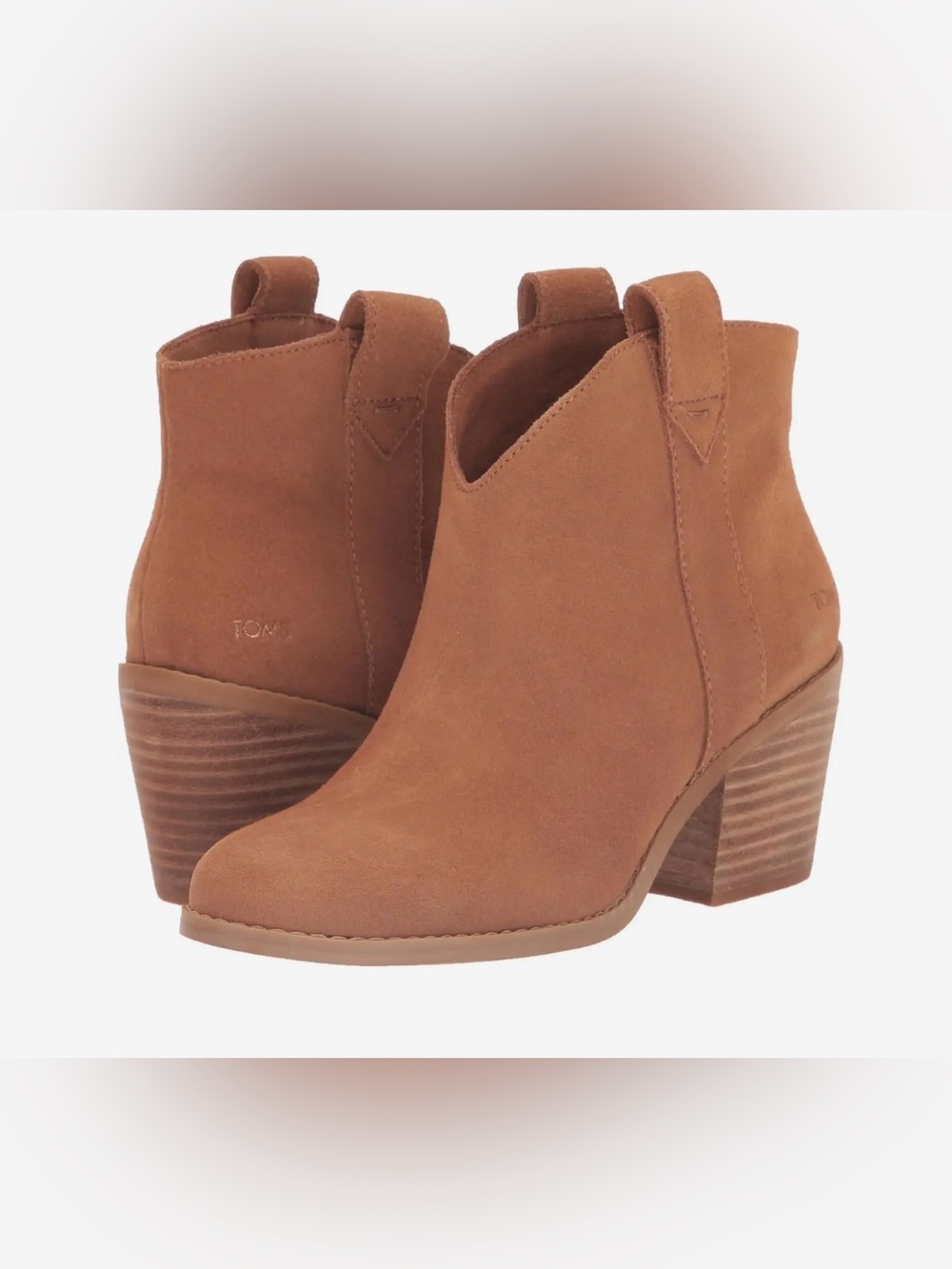 TOMS Constance Heeled Bootie Brown Ankle Boots Size 8M